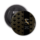 Elegant Gatsby Art Deco GoldWedding 1920 Flaschenöffner (Vorderseite)