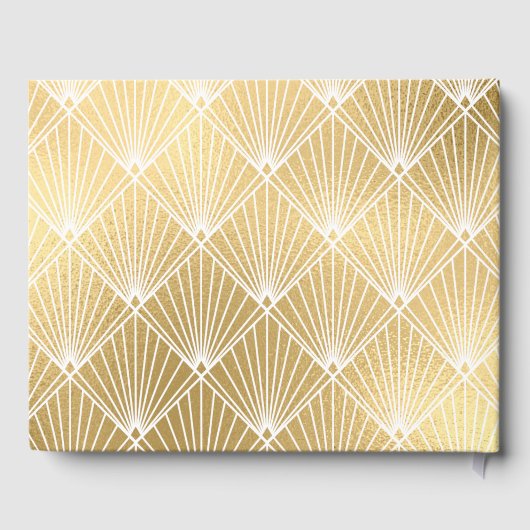Elegant Gatsby Art Deco GoldWedding 1920 Gästebuch (Rückseite)