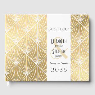 Elegant Gatsby Art Deco GoldWedding 1920 Gästebuch
