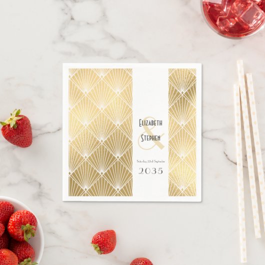 Elegant Gatsby Art Deco GoldWedding 1920 Serviette (Beispiel)