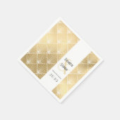 Elegant Gatsby Art Deco GoldWedding 1920 Serviette (Ecke)