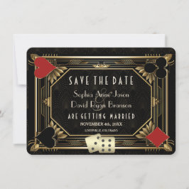 Elegant Gatsby Casino Royale Vegas Poker Wedding Save The Date