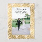Elegant Gatsby Deko 1920er Foto Hochzeit Thankyou Postkarte (Vorderseite)