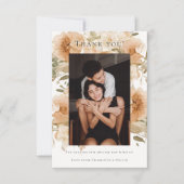 Elegant Gay Floral Wedding Two Brides Dankeskarte (Vorderseite)