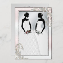 Elegant Gay Silver Wedding Einladung
