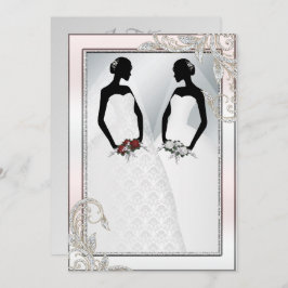 Elegant Gay Silver Wedding Einladung