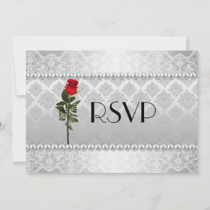 Elegant Gay Silver Wedding RSVP Einladung