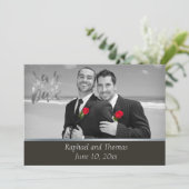 Elegant Gay Tuxedo Save the Date (Stehend Vorderseite)