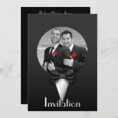 Elegant Gay Tuxedo Wedding Einladung (Vorne/Hinten)
