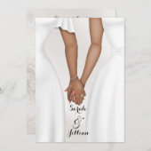 Elegant Gay Wedding Bride Holding Hands ethnisch Einladung (Vorne/Hinten)