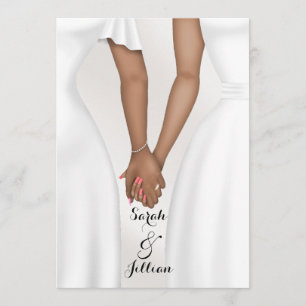 Elegant Gay Wedding Bride Holding Hands ethnisch Einladung