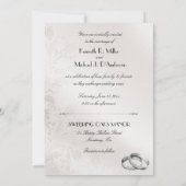 Elegant Gay Wedding Groom Holding Hands ethnisch Einladung (Rückseite)