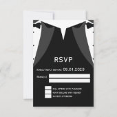 Elegant Gay Wedding RSVP Card Black Tie (Vorderseite)