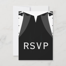Elegant Gay Wedding RSVP Card Black Tie Karte
