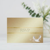 Elegant Gay Wedding RSVP Karte (Stehend Vorderseite)