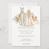 Elegant Gay Wedding Two Brils in Dress Einladung (Vorderseite)