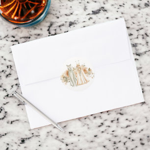 Elegant Gay Wedding Two Brils in Dress Runder Aufkleber