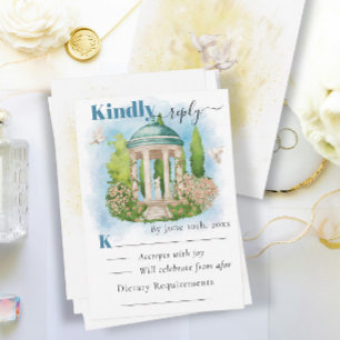 Elegant Gazebo Blume tauchen Sommerhochzeit RSVP Karte