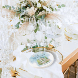 Elegant Gazebo Blume taucht Hochzeit Luxus Getränkeuntersetzer