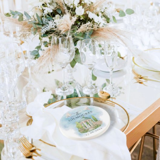 Elegant Gazebo | Blume taucht Hochzeit Luxus Getränkeuntersetzer