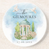 Elegant Gazebo | Blume taucht Hochzeit Luxus Getränkeuntersetzer (Vorne)