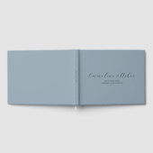 Elegant geben Sie Script Serif Custom Blue Gray We Gästebuch (Voll)