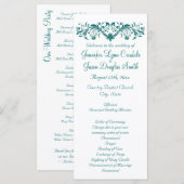 Elegant Geblüht Aquamarine Hochzeitsprogramme Programm (Vorne/Hinten)
