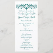 Elegant Geblüht Aquamarine Hochzeitsprogramme Programm (Vorderseite)