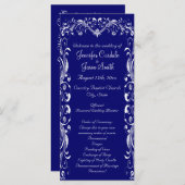 Elegant Geblüht Blue Wedding Programs Vorlagen (Vorne/Hinten)