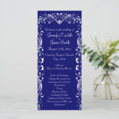 Elegant Geblüht Blue Wedding Programs Vorlagen (Stehend Vorderseite)