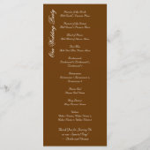 Elegant Geblüht Brown-Hochzeit im Herbst-Programme Programm (Rückseite)