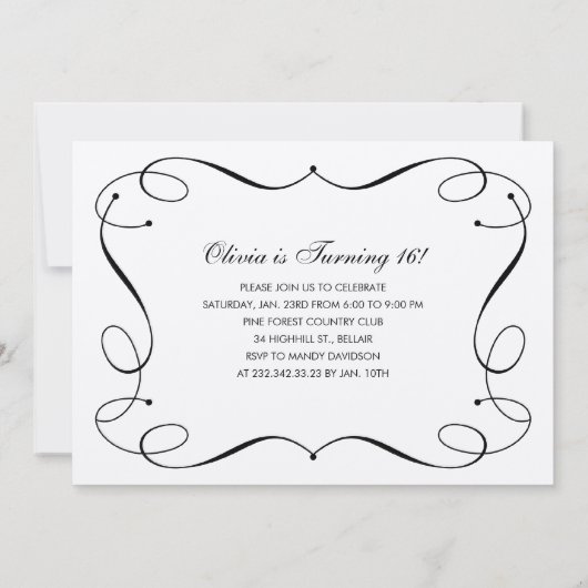 Elegant Geblüht formales Süß 16 Einladungen (Rückseite)