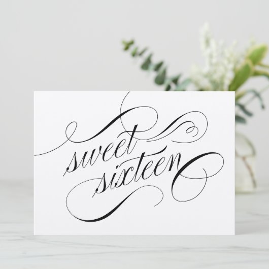 Elegant Geblüht formales Süß 16 Einladungen (Stehend Vorderseite)