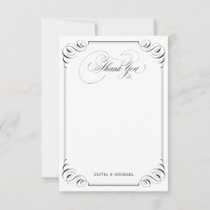 Elegant geblüht Kalligraphie Vintag vielen Dank Dankeskarte