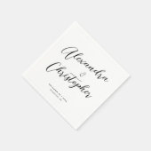 Elegant Geblüht Kalligraphienamen Hochzeit Serviette (Ecke)
