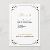 Elegant geblüht kalligraphische Hochzeitsdetails Begleitkarte (Vorderseite)