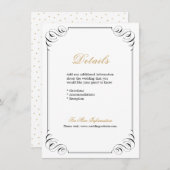 Elegant geblüht kalligraphische Hochzeitsdetails Begleitkarte (Vorne/Hinten)