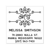 Elegant Geblüht Personalisierte Monogramm-Adresse Permastempel (Design)