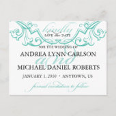 Elegant Geblüht Save the Date Postkarte (Vorderseite)