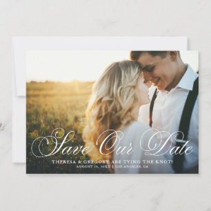 Elegant Geblüht Script-Foto Rette unser Datum Save The Date