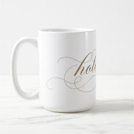 Elegant Geblüht Script Happy Holidays Gold Kaffeetasse