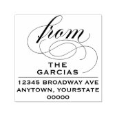 Elegant Geblüht Script-Rücksendeadresse Permastempel (Design)