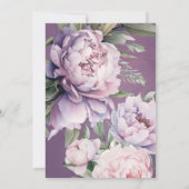 Elegant Geboren zu Blüten lila Blütendusche Einladung (Rückseite)