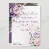 Elegant Geboren zu Blüten lila Blütendusche Einladung (Vorne/Hinten)