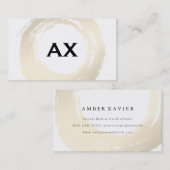 Elegant gebürstet mit Monogramm Visitenkarte (Vorne/Hinten)