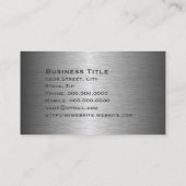 Elegant gebürstete Silver Corporate Business Card Visitenkarte (Rückseite)
