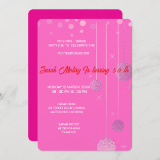 Elegant Geburtstag Editable Einladung Rosa Geburts