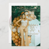 ELEGANT Geburtstagseinladung Einladung (Vorne/Hinten)