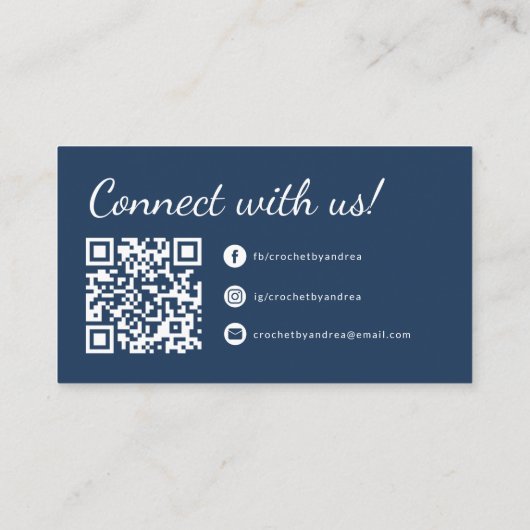 Elegant gegossen mit Liebe handgefertigte Garne Cr Visitenkarte (Rückseite)