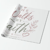 Elegant geht sie durch den Glauben, christlicher B Geschenkpapier (Ungerollt)